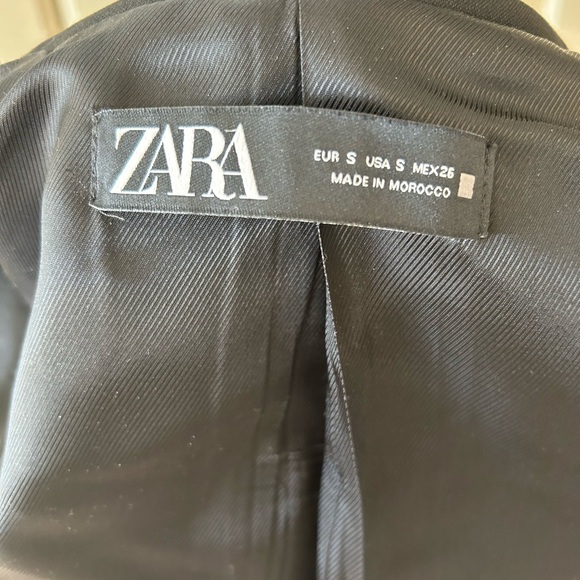 Zara Chic Black Double-Breasted Blazer with Rhinestone Buttons Size S NWT - Picture 11 of 11